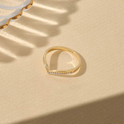 Diamond Double Chevron Ring in Gold