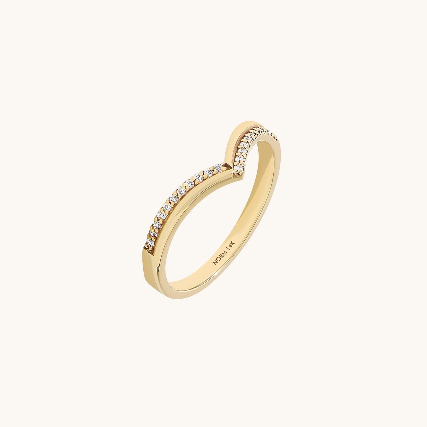 Diamond Double Chevron Ring in Gold