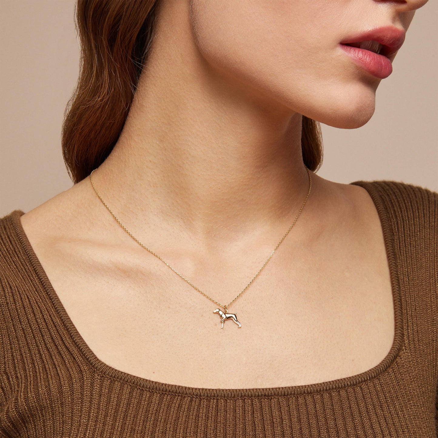 Dog Necklace in Gold