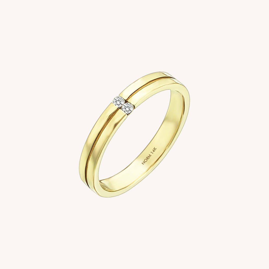 Dot Wedding Band Ring in Gold