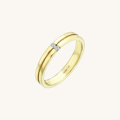 Dot Wedding Band Ring in Gold