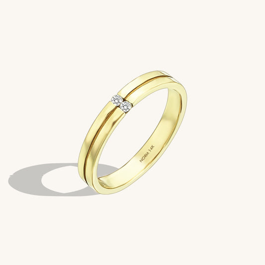 Dot Wedding Band Ring in Gold