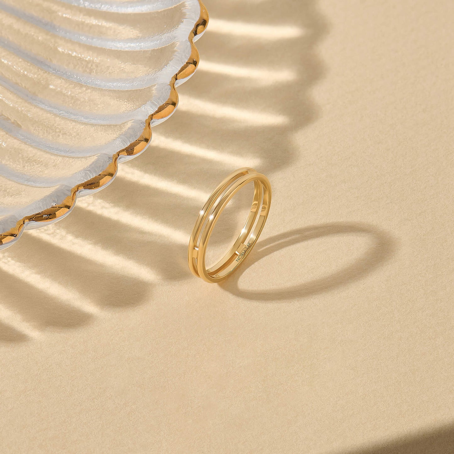 Double Line Ring in Gold