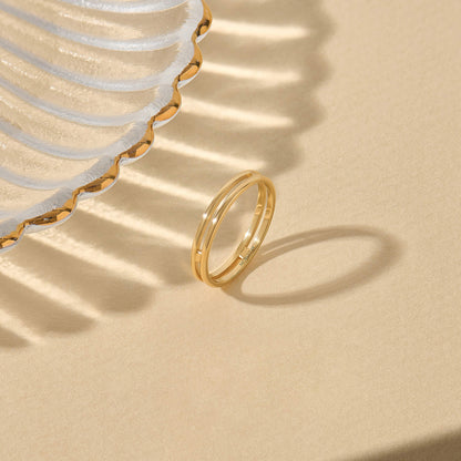 Double Line Ring in Gold