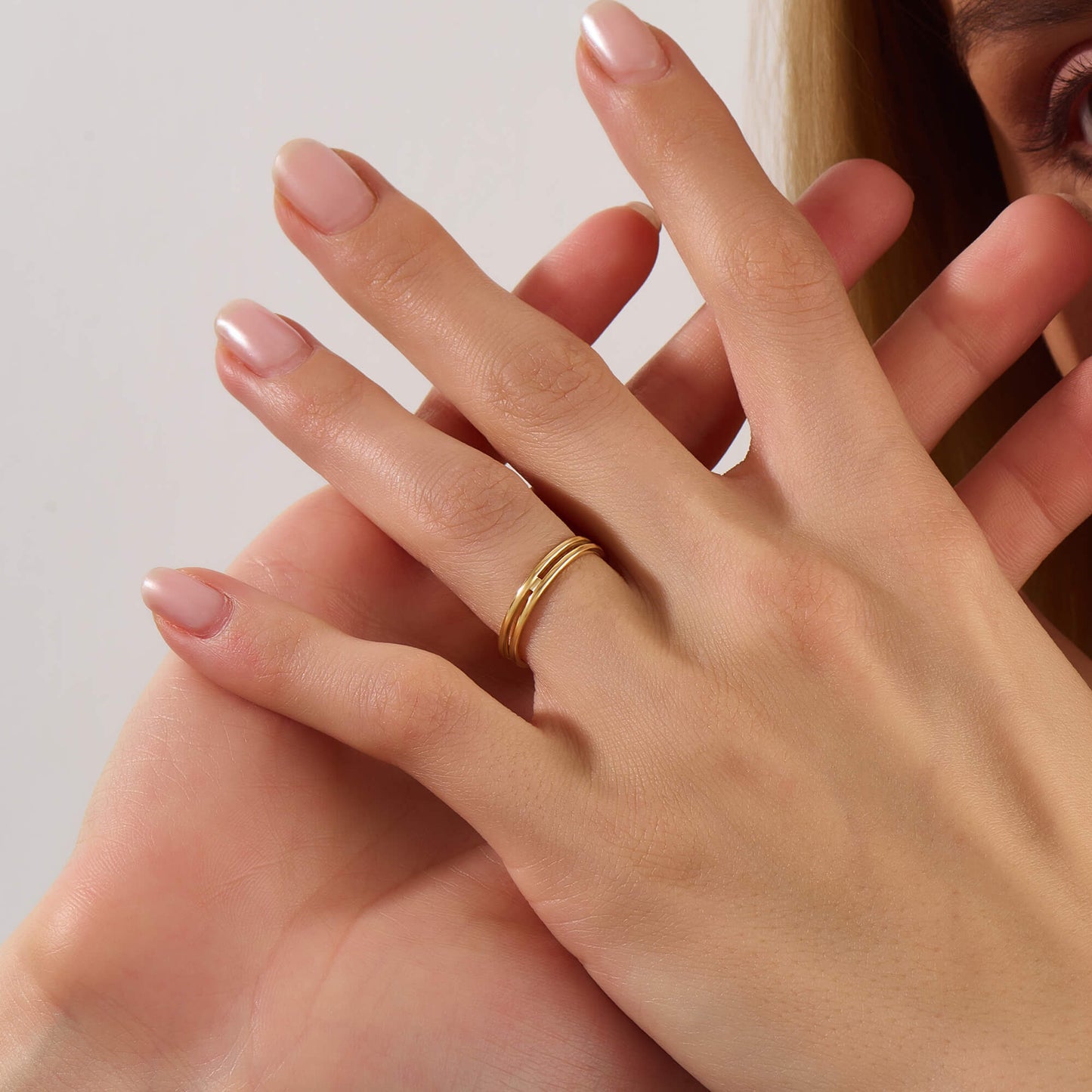 Double Line Ring in Gold