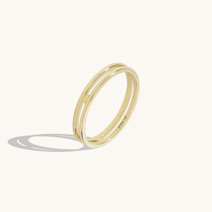 Double Line Ring in Gold