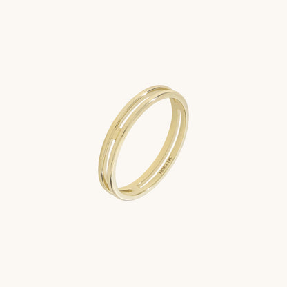 Double Line Ring in Gold
