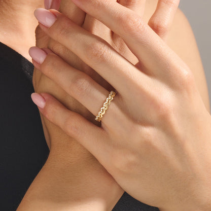 Double Wave Stacking Ring in Gold