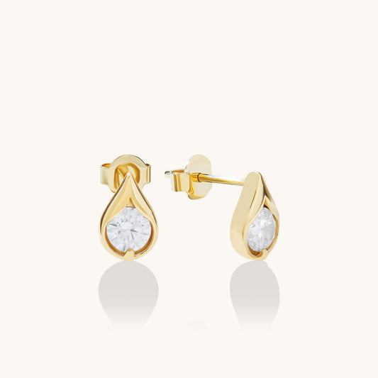 Droplet Stud Earrings in Gold