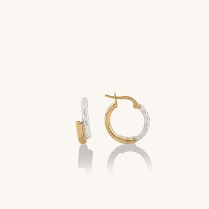 Duet Mixed Hoop Earrings in Gold