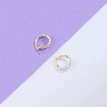 Duet Mixed Hoop Earrings in Gold