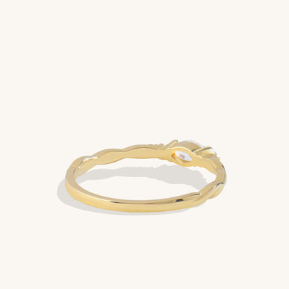 East-West Marquise Twist Ring in Gold