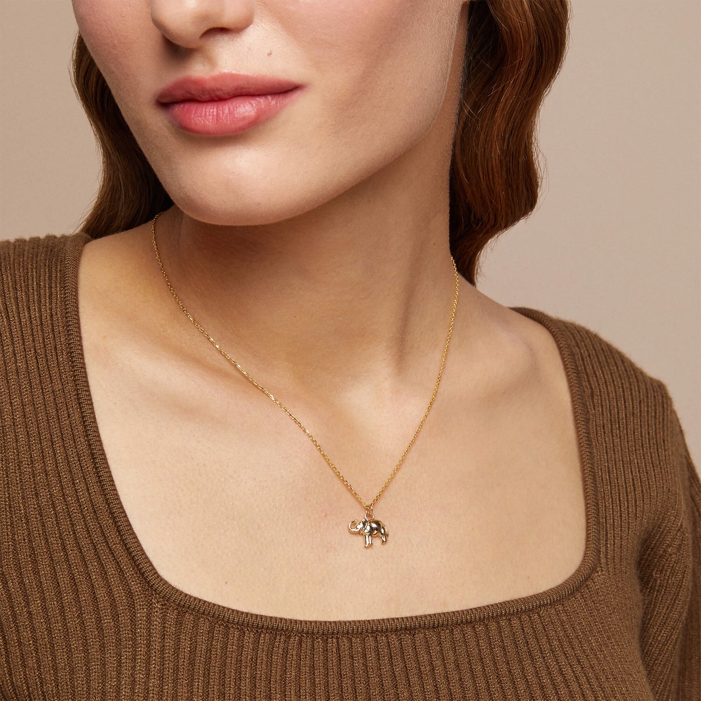 Elephant Necklace in Gold