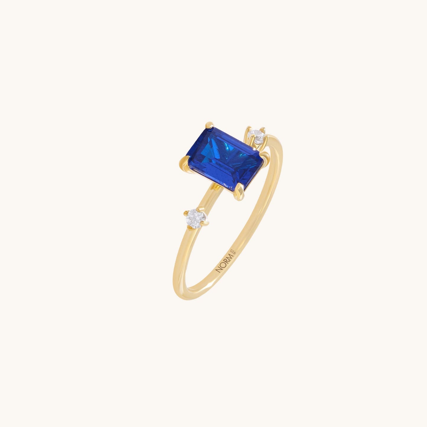 Emerald-Cut Sapphire Ring - Gold Vermeil