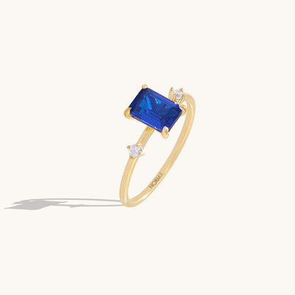 Emerald-Cut Sapphire Ring - Gold Vermeil