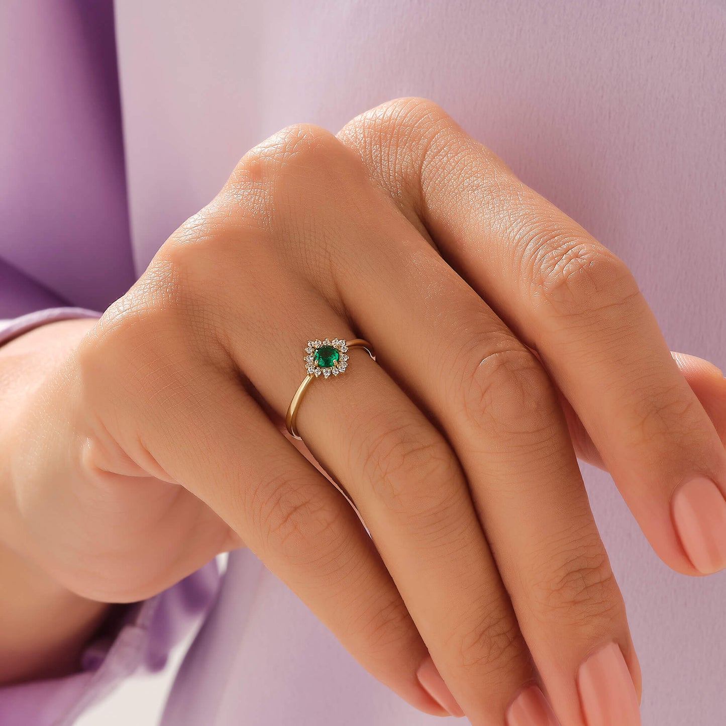 Emerald Solitaire Ring in Gold