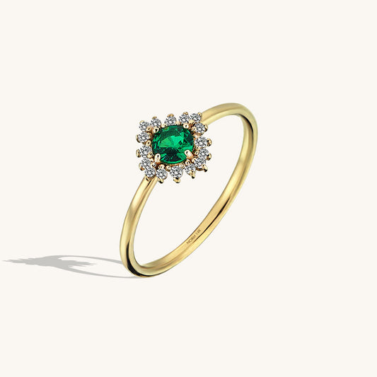 Emerald Solitaire Ring in Gold