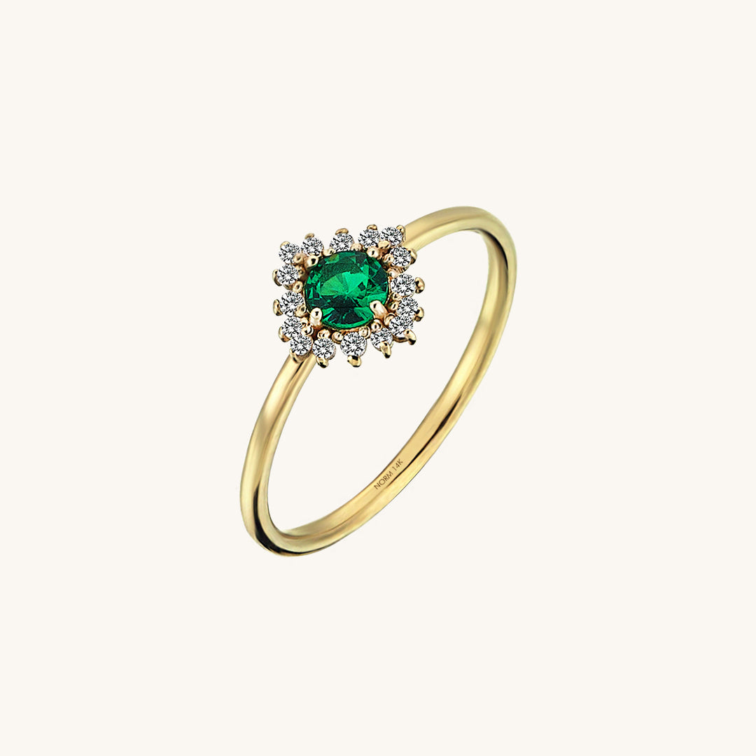 Emerald Solitaire Ring in Gold