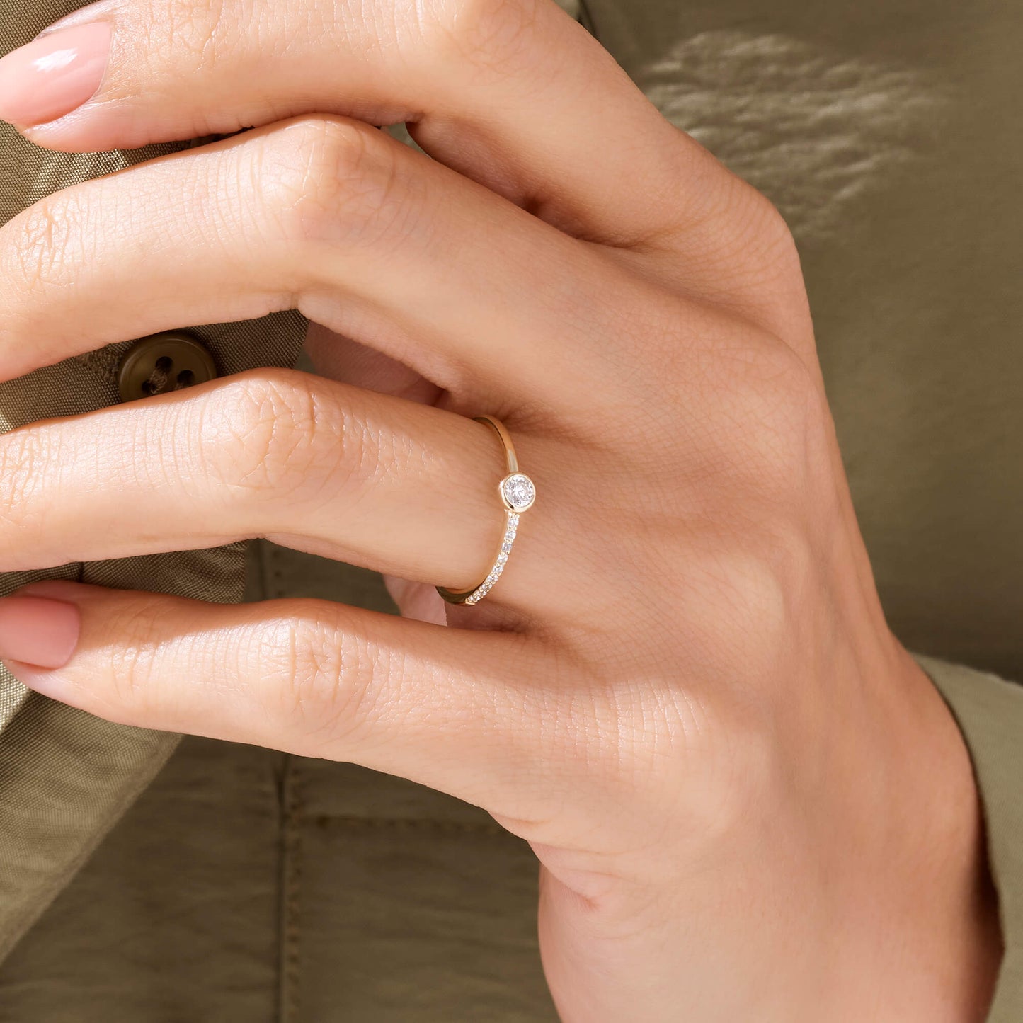 Eternity Solitaire Ring in Gold