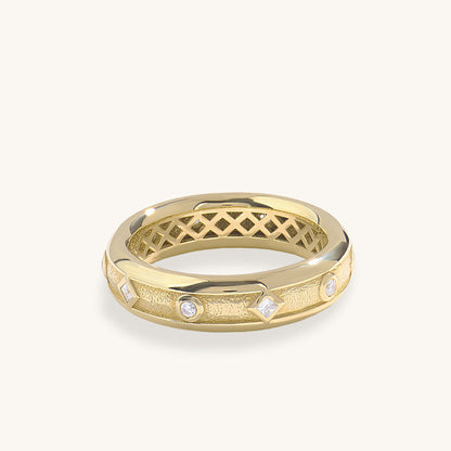 Etruscan Wedding Band Ring in Gold