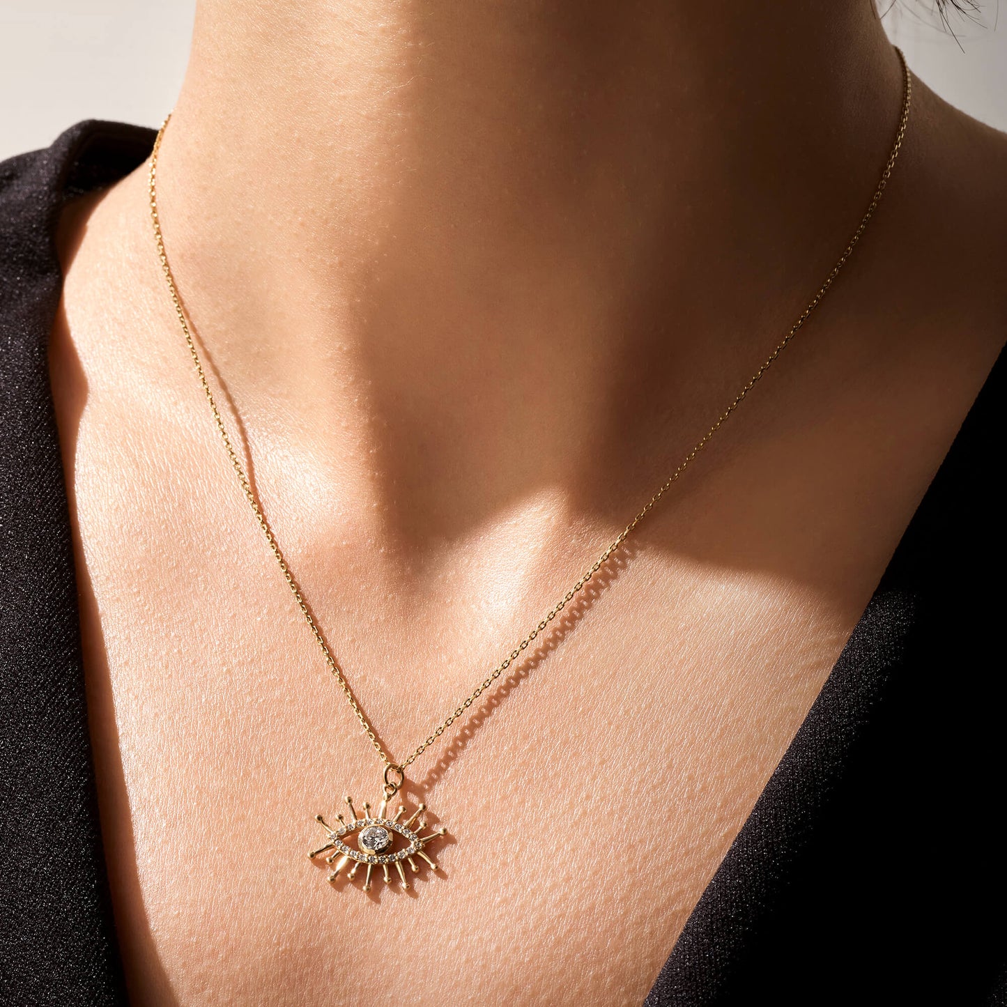 Evil Eye Necklace in Gold