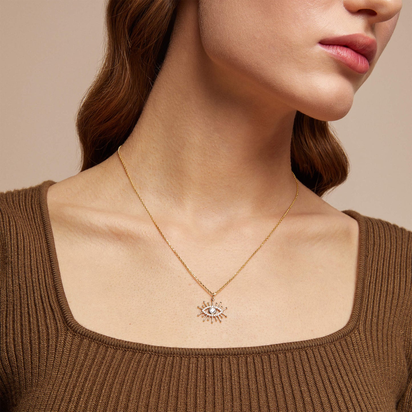 Evil Eye Necklace in Gold