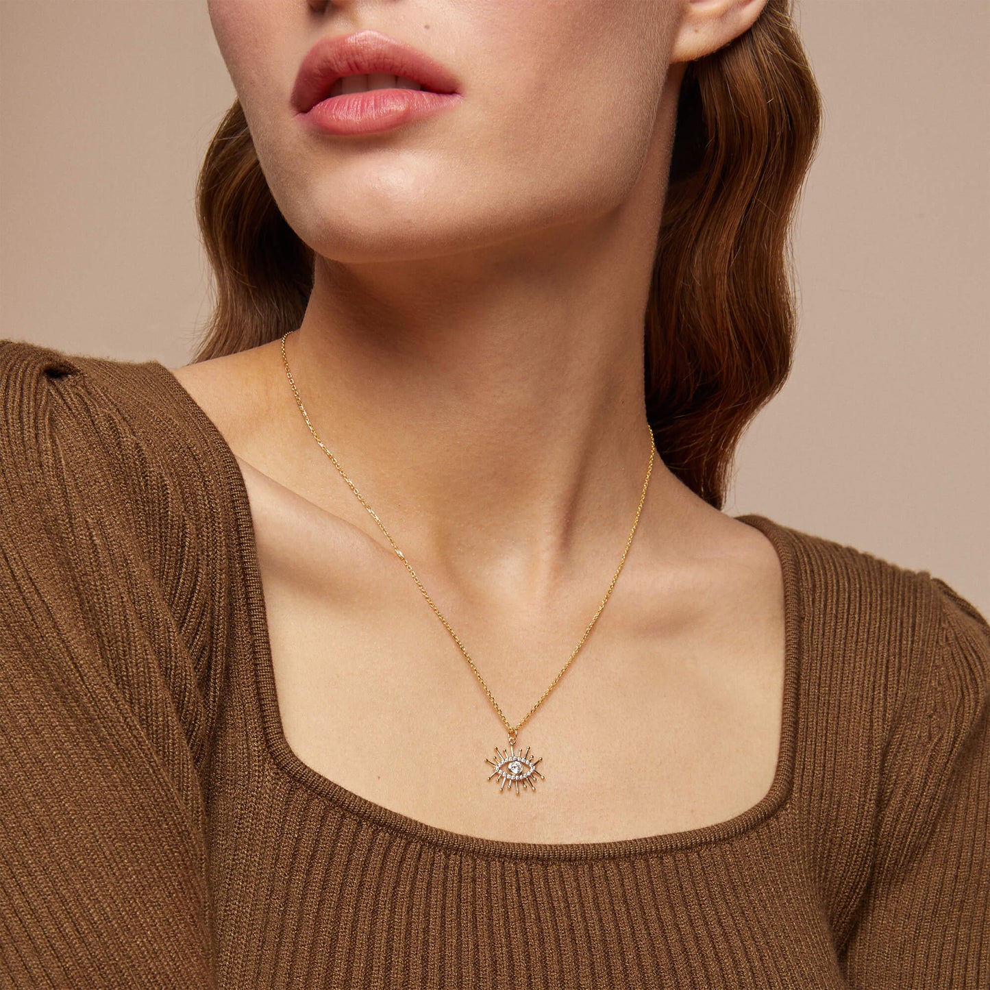 Evil Eye Necklace in Gold