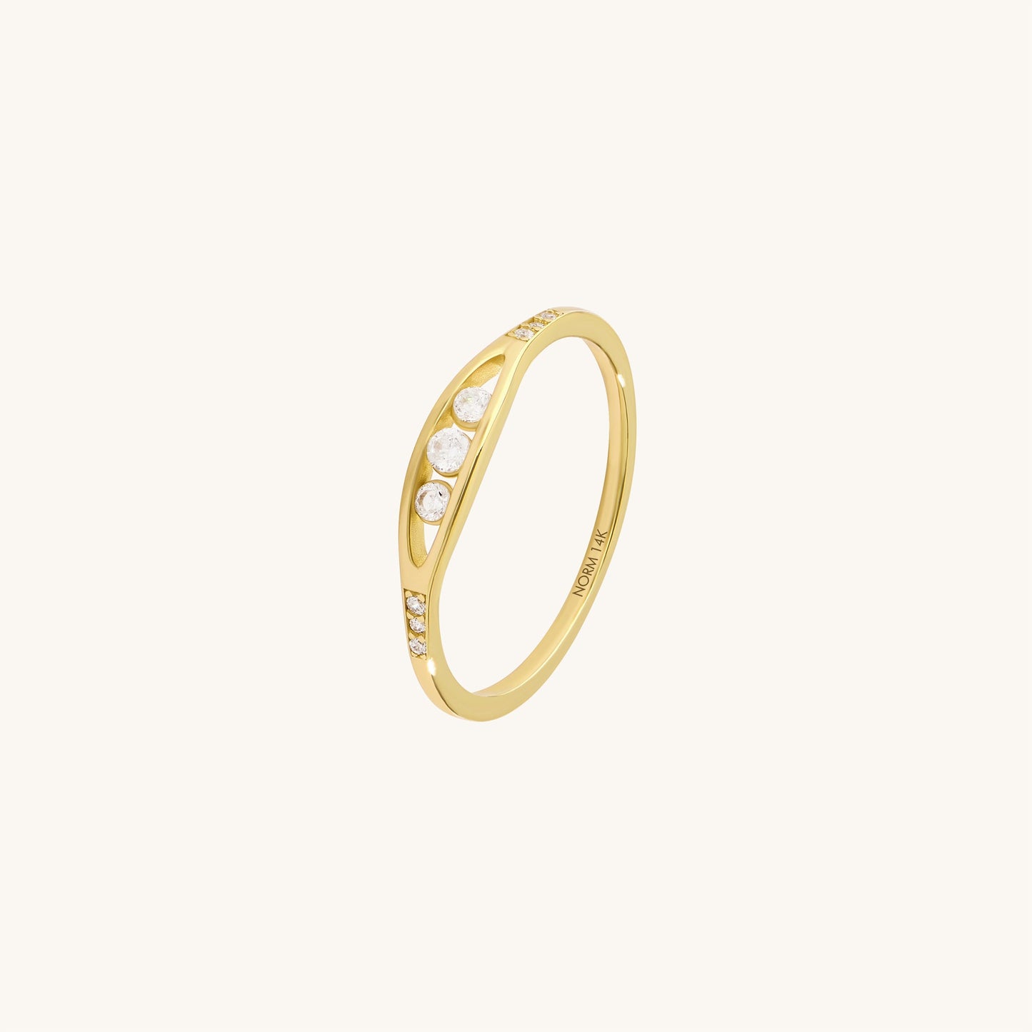 Eye Line Ring in Gold