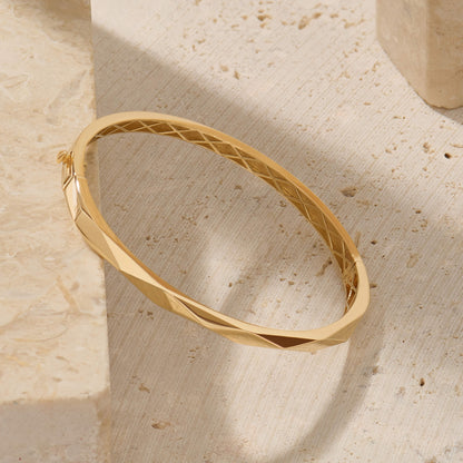 Faceted Bangle Bracelet in Gold