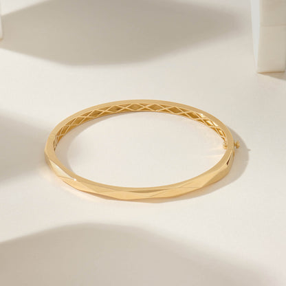 Faceted Bangle Bracelet in Gold