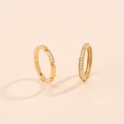 Faceted Eternity Ring in Gold