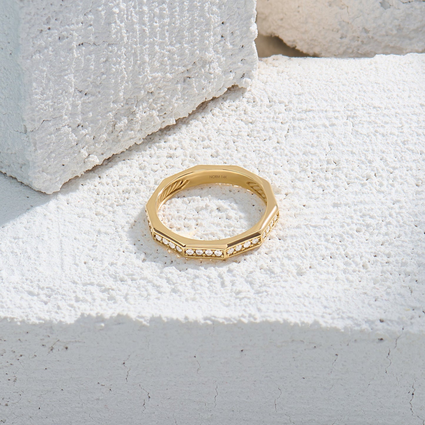 Faceted Eternity Ring in Gold