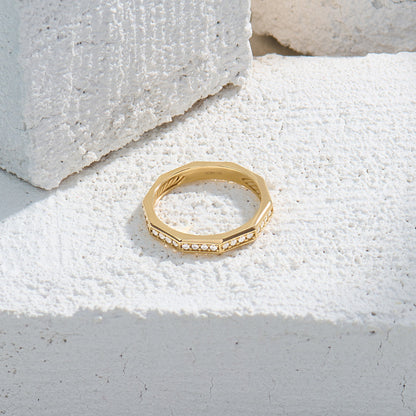 Faceted Eternity Ring in Gold