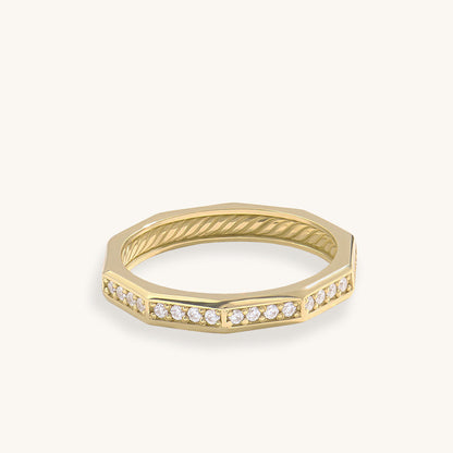 Faceted Eternity Ring in Gold