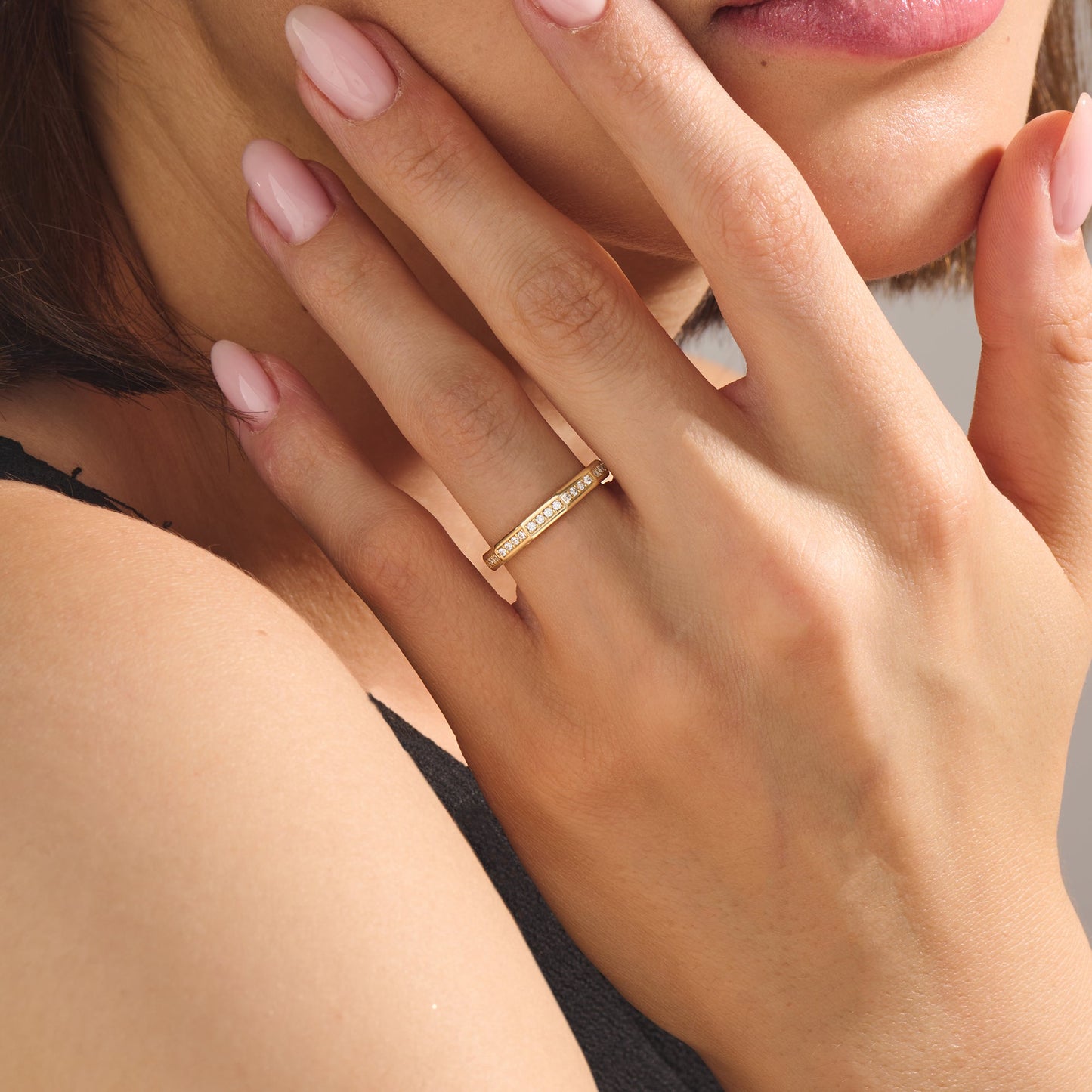 Faceted Eternity Ring in Gold