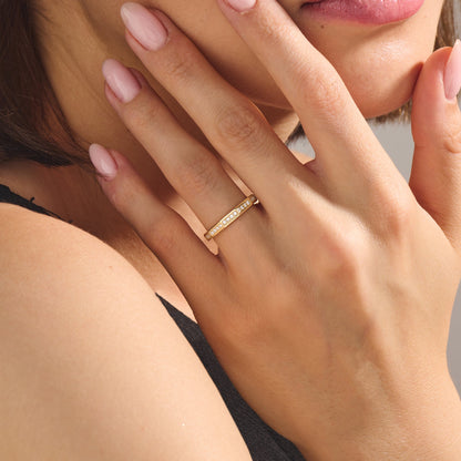 Faceted Eternity Ring in Gold