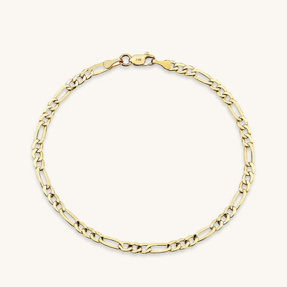 Figaro Chain Bracelet in Gold