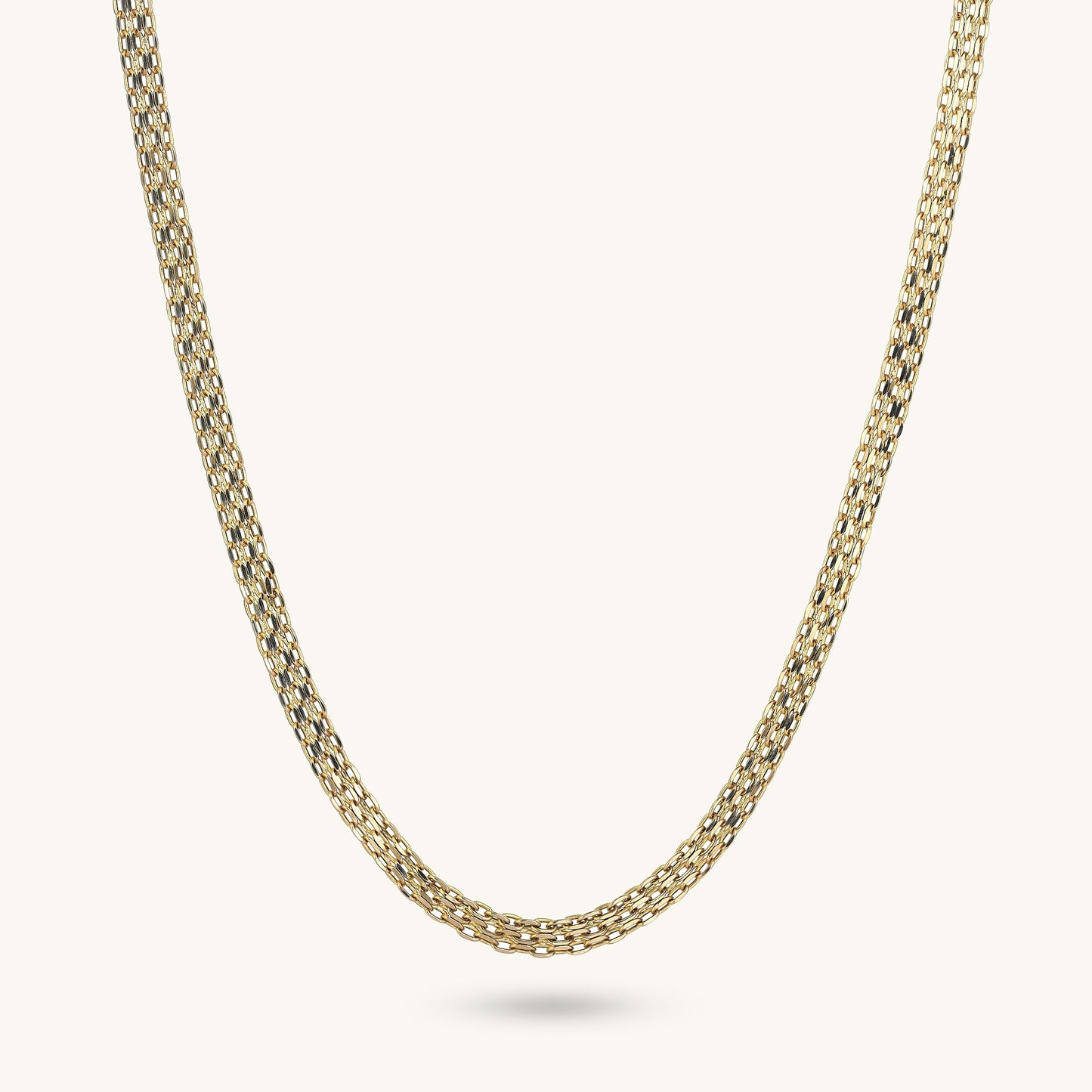 Flat Chain Necklace in Gold