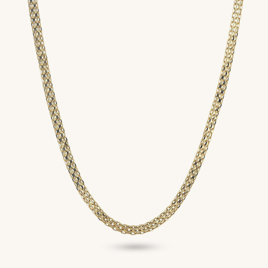 Flat Chain Necklace in Gold