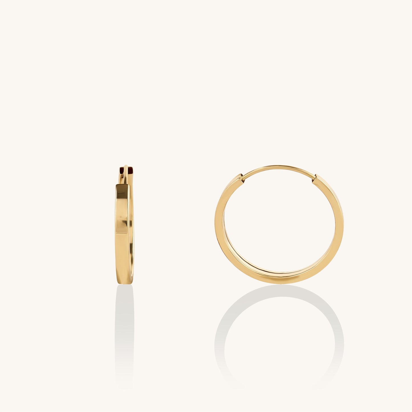 Flat Hoop Earrings in Gold