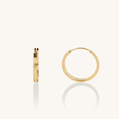 Flat Hoop Earrings in Gold