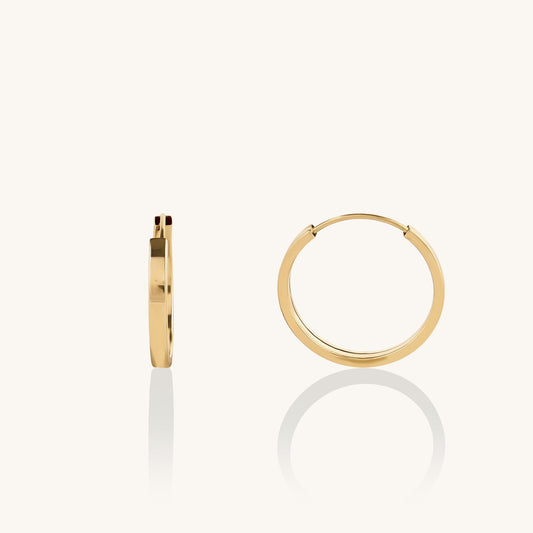 Flat Hoop Earrings in Gold