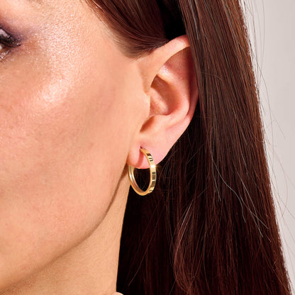 Flat Hoop Earrings in Gold