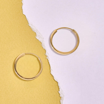 Flat Hoop Earrings in Gold