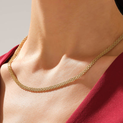 Flat Chain Necklace in Gold