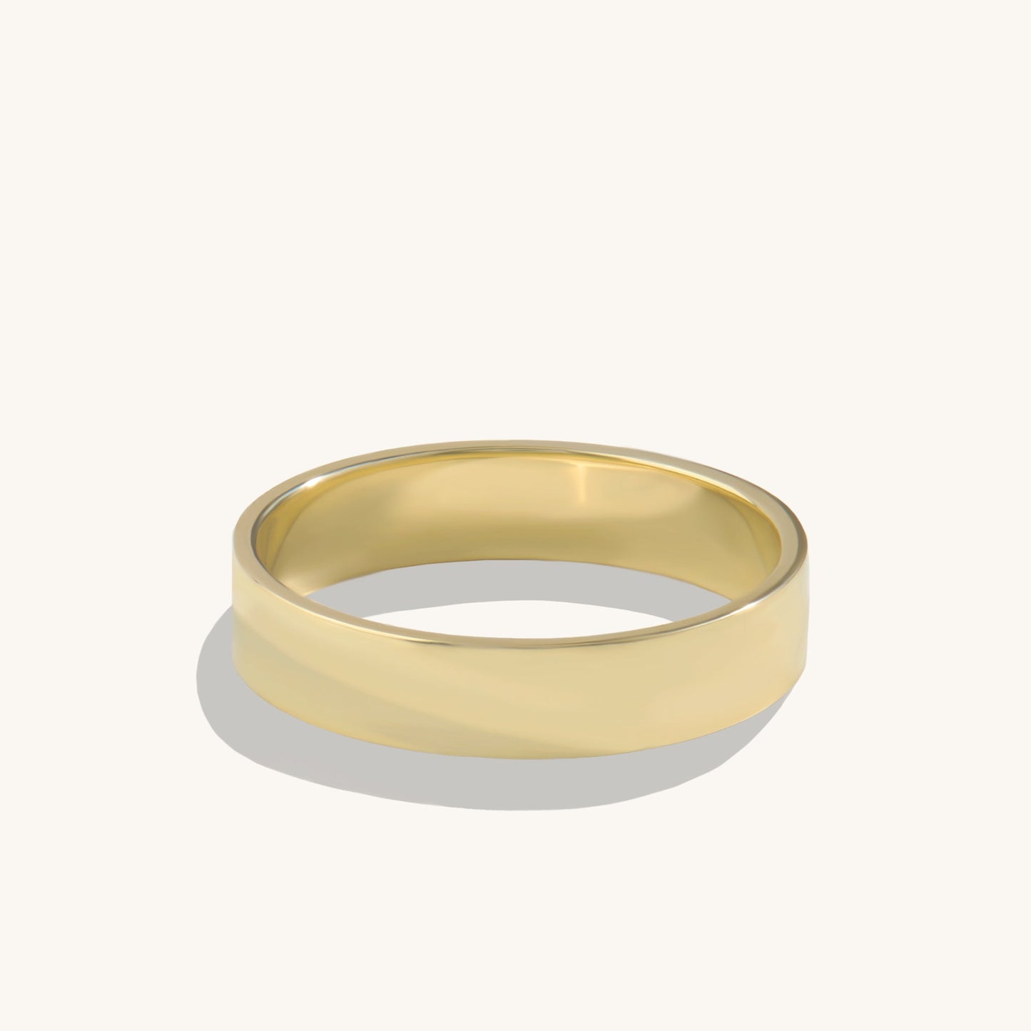 Flat Wedding Band Ring in Gold