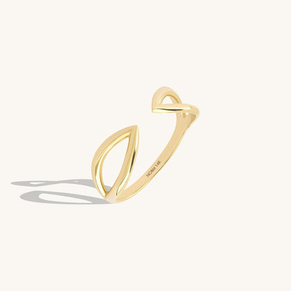Geometric Open Claw Ring in Gold