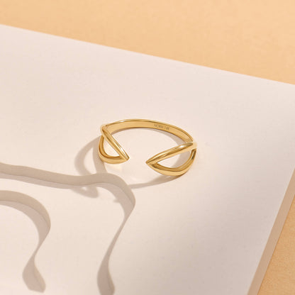 Geometric Open Claw Ring in Gold