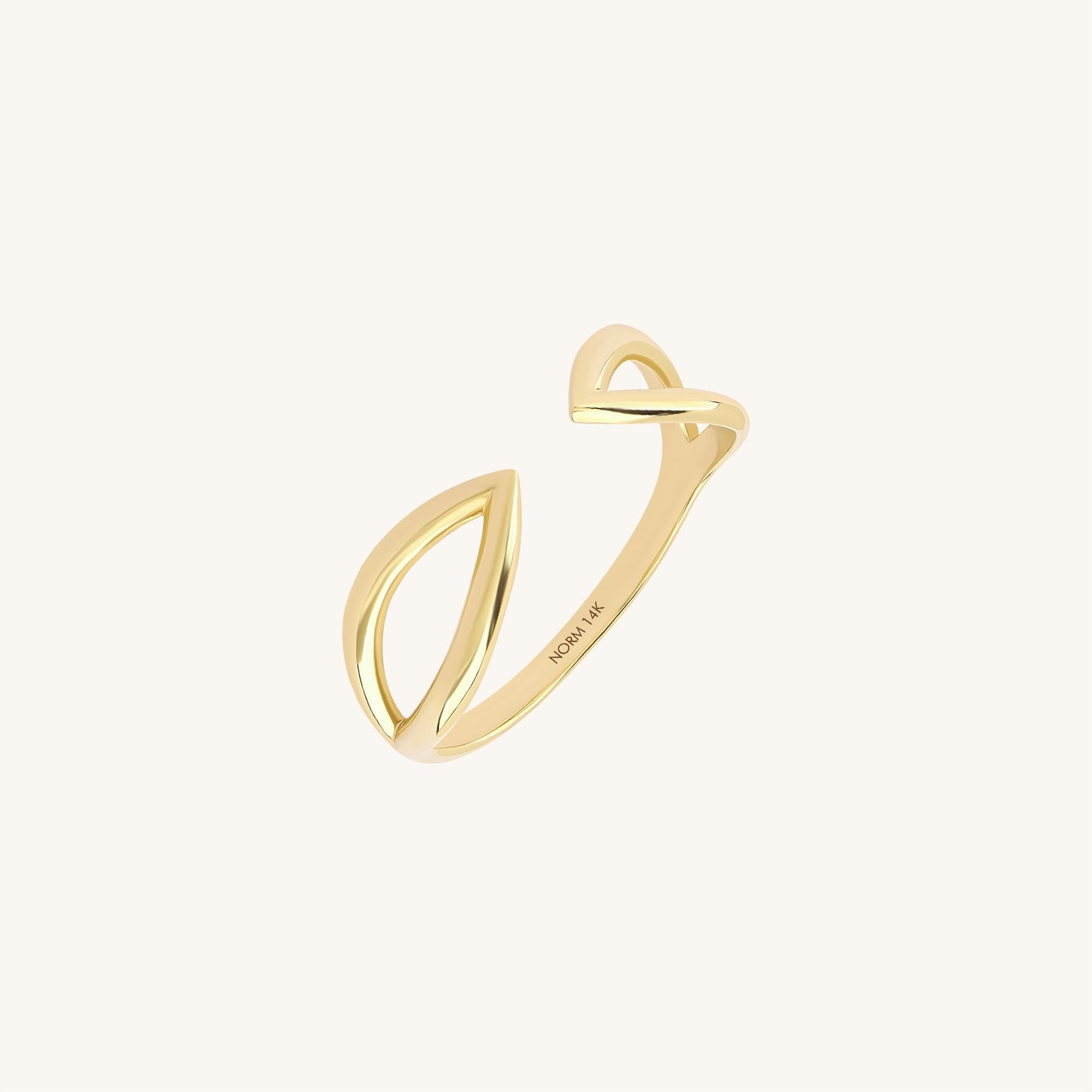 Geometric Open Claw Ring in Gold