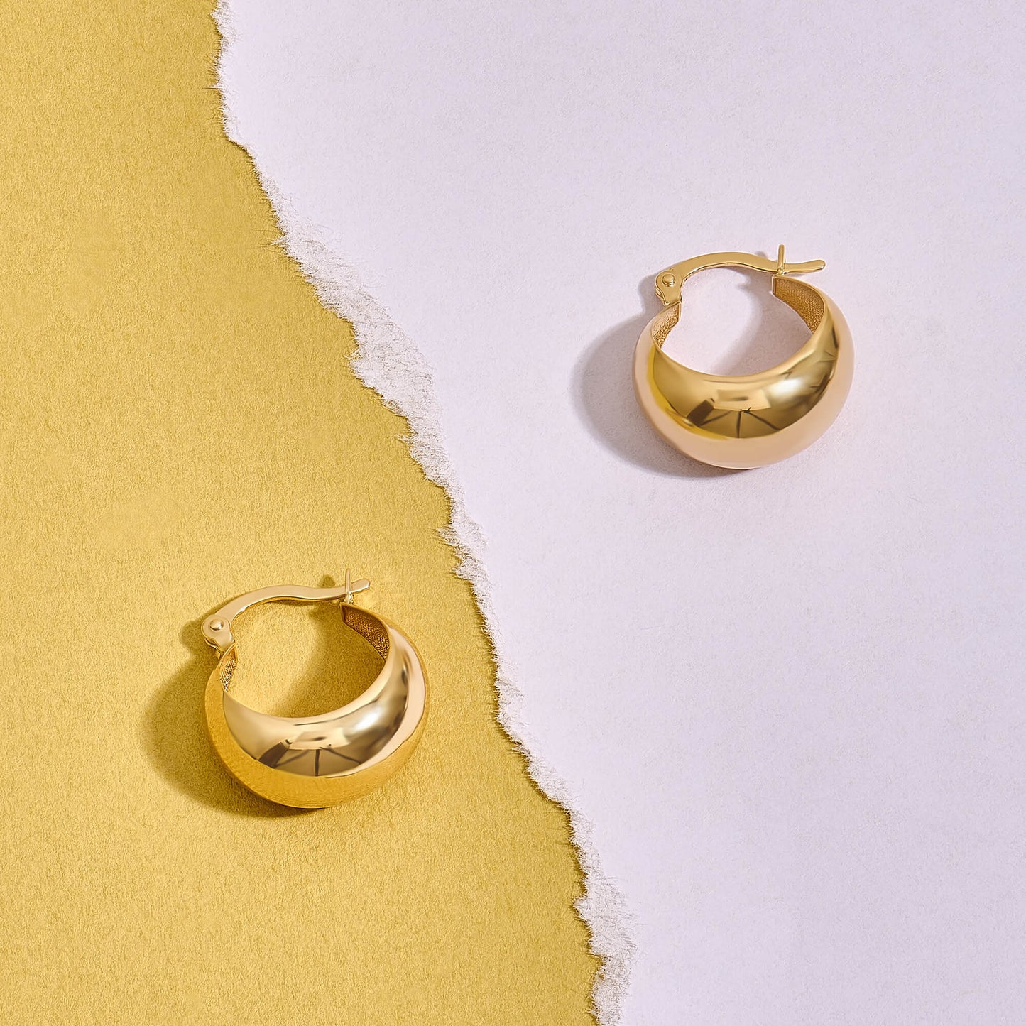 Globe Hoop Earrings in Gold